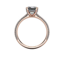 Emerald Cut Moissanite Engagement Ring 18K Rose Gold