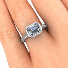 Moissanite Engagement Ring  Recycled White Gold