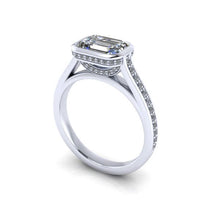 Moissanite Engagement Ring  Recycled White Gold