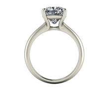 Solitaire Engagement Ring, 2.98 Carat Cushion Cut Forever One Moissanite