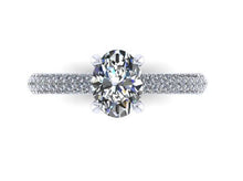 Oval Crushed Ice Harro Moissanite Engagement Ring Recycled Platinum
