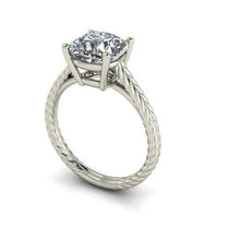 Twisted Rope Engagement Ring Cushion Cut Harro or NEO Moissanite Engagement Ring