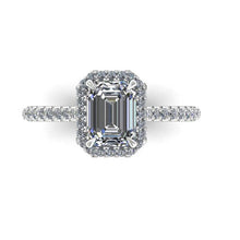 Emerald Cut Moissanite Engagement Ring, 2.80 Carats Forever One