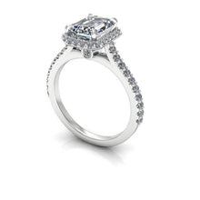 Emerald Cut Moissanite Engagement Ring, 2.80 Carats Forever One