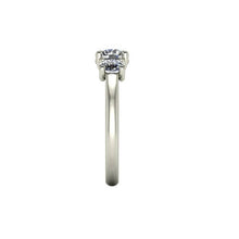 Moissanite Engagement Ring, 3 Stone Classic Setting, 18K White Gold