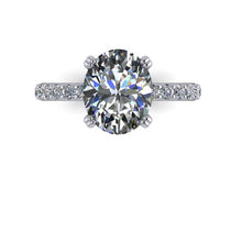Oval Moissanaite Engagement Ring, 4.20 Carats, Recycled Platinum, Ethical Diamonds