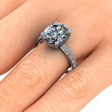 Oval Moissanaite Engagement Ring, 4.20 Carats, Recycled Platinum, Ethical Diamonds