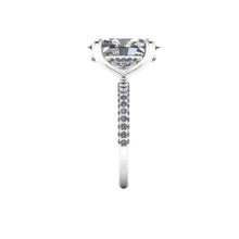 Custom Moissanite Engagement Ring, 7 Carat Oval Crushed Ice Moissanite