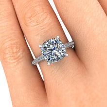 Cushion Cut Moissanite Engagement Ring