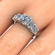 Moissanite Anniversary Band, Recycled White Gold