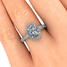 Oval Moissanite Engagement Ring, 8x6 mm Forever One
