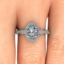 Oval Moissanite Engagement Ring, 8x6 mm Forever One