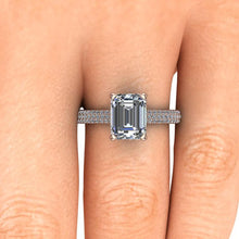 Emerald Cut Moissanite Engagement Ring 18K Rose Gold