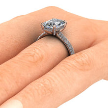 Emerald Cut Moissanite Engagement Ring 18K Rose Gold