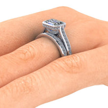 Moissanite Engagement Ring  Recycled White Gold