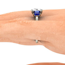 Sapphire Engagement Ring, 2.50 Carats Elongated Cushion Cut White Sapphire