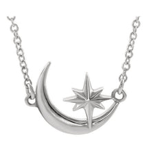 Gold Celestial Necklace Crescent Moon and Star