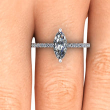 Marquise Shape Charles & Colvard Moissanite Engagement Ring