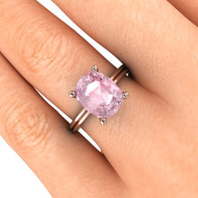 Elongated Cushion Cut Morganite Engagement Ring, 2.87 Carat Morganite, Recycled Rose Gold