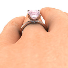 Elongated Cushion Cut Morganite Engagement Ring, 2.87 Carat Morganite, Recycled Rose Gold
