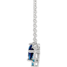 Blue Sapphire Necklace, Pear Shape Sapphire and Blue Zircon, and Aquamarine