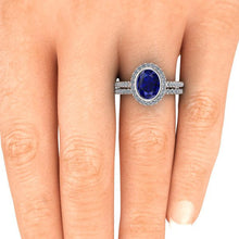 Oval Sapphire Engagement Ring, Chatham Blue Sapphire