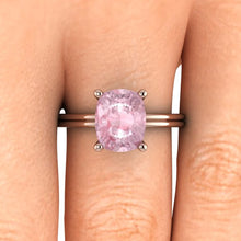 Elongated Cushion Cut Morganite Engagement Ring, 2.87 Carat Morganite, Recycled Rose Gold