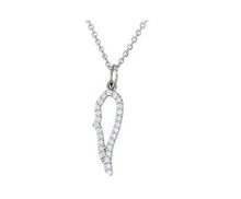 Diamond Pendant Necklace Angel Wing 14K White Gold and Diamonds Gift for Mom Wife Daughter
