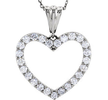Diamond Heart Necklace Pendant 1 CTW 14k White Gold
