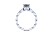 Vintage Inspired Infinity Style Engagement Ring Emerald Cut Moissanite Ethical Diamonds