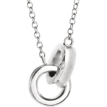Interlocking Rings Necklace Recycled White and Rose Gold