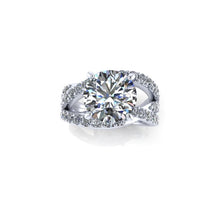 Large Moissanite and Diamond Engagement Ring