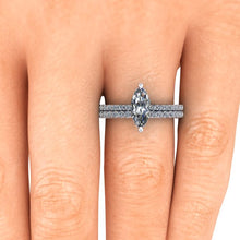 Marquise Shape Charles & Colvard Moissanite Engagement Ring
