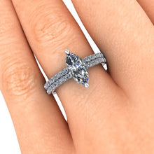 Marquise Shape Charles & Colvard Moissanite Engagement Ring