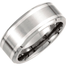 Men's Titanium and Sterling Silver Wedding Band