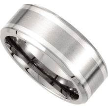 Men's Titanium and Sterling Silver Wedding Band