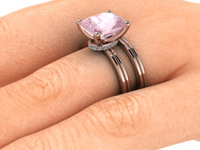 Elongated Cushion Cut Morganite Engagement Ring, 2.87 Carat Morganite, Recycled Rose Gold