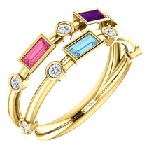 Gold Birthstone Ring Negative Style Ring Family Ring