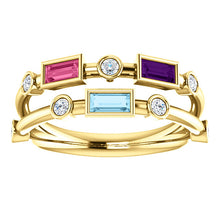 Gold Birthstone Ring Negative Style Ring Family Ring