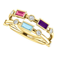 Gold Birthstone Ring Negative Style Ring Family Ring