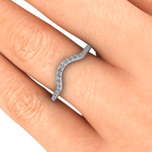 Curved Diamond Wedding Band Contoured Wedding Band