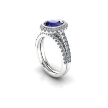 Oval Sapphire Engagement Ring, Chatham Blue Sapphire