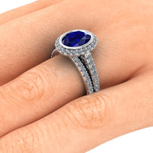 Oval Sapphire Engagement Ring, Chatham Blue Sapphire