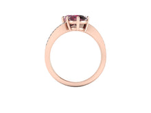 Birthstone Bypass Ring, Rhodolite Garnet and Pink Tourmaline