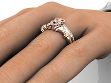 Claddagh Ring 18k Rose Gold With Pink and White Sapphires