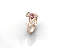 Claddagh Ring 18k Rose Gold With Pink and White Sapphires