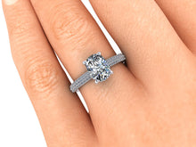 Elongated Cushion Cut Moissanite Engagement Ring