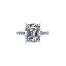 Large Radiant Cut Forever One Moissanite Engagement Ring