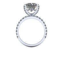 Large Radiant Cut Forever One Moissanite Engagement Ring