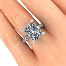 Large Radiant Cut Forever One Moissanite Engagement Ring